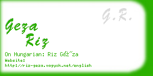 geza riz business card